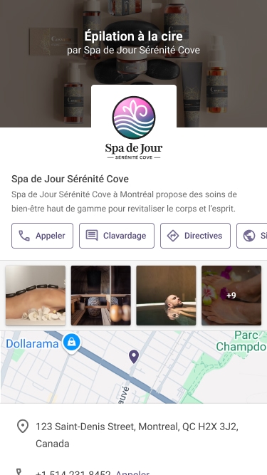 Service and advertising available in English and French.