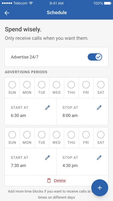SMBs have the option to control their advertising schedule.